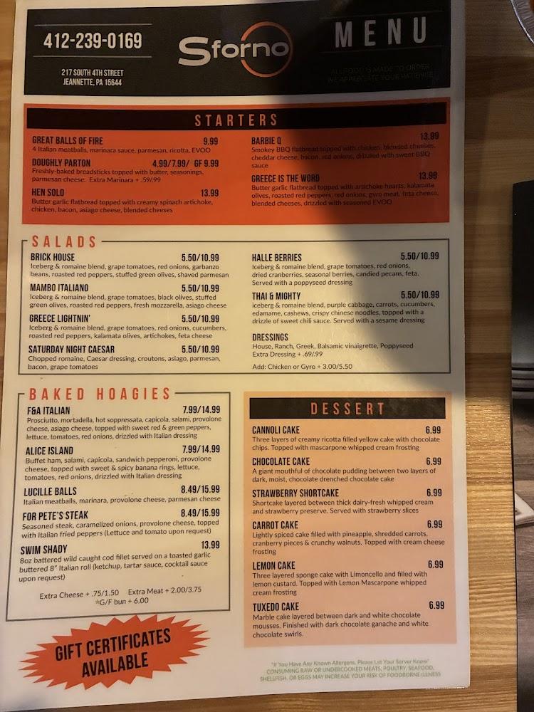 Sforno Menu image 3